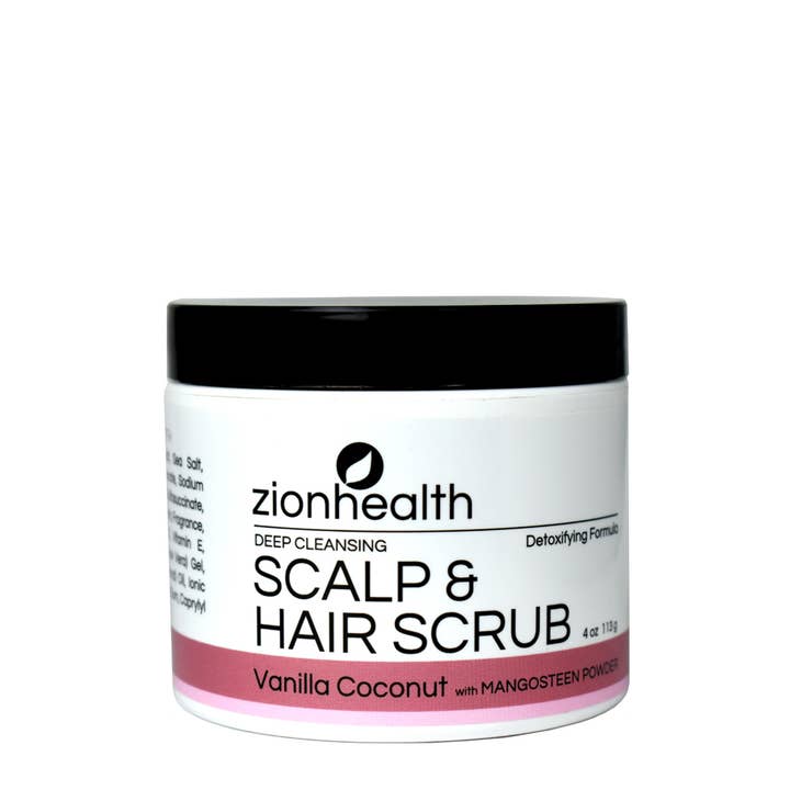 Deep Cleansing Scalp & Hair Scrub Vanilla Coconut with Mango for wholesale by Zion Health