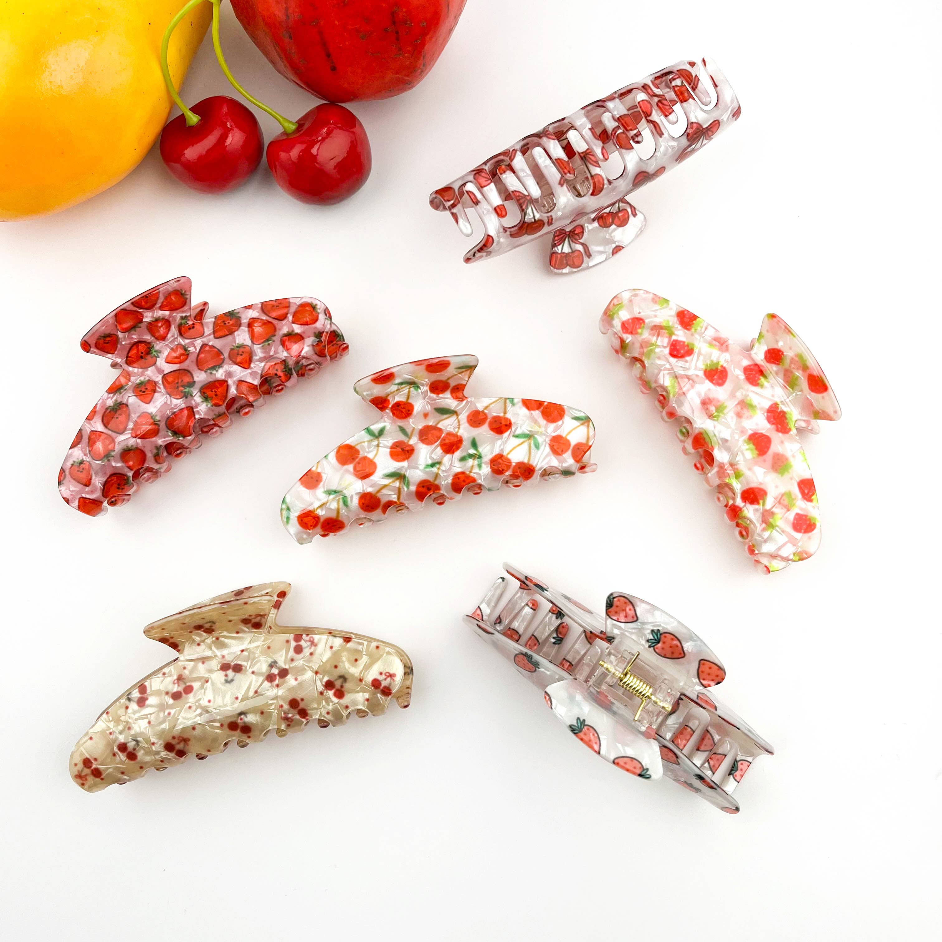 TheDivaSoap - Wholesale Hair Clip - Women's - Fruity Hair Clip, Cherry & Strawberry Hair Claw Clip6