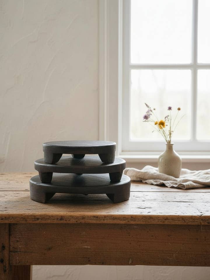 Found Wood Pedestal Large for wholesale by Made Market Co.