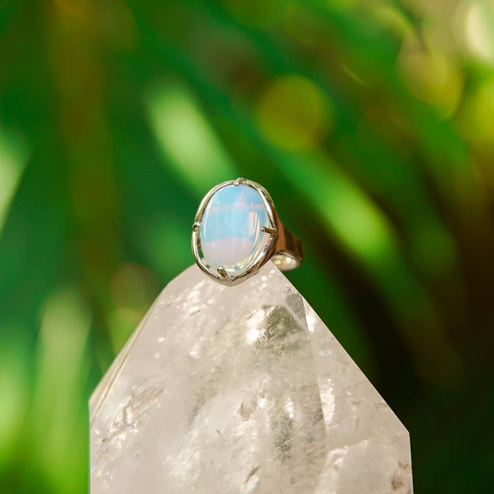 Opalite Gemstone Adjustable Ring for wholesale by Moon Child