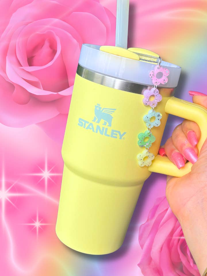 Pastel Rainbow Daisy Tumbler Cup Charms Tumbler Cup for wholesale by Cosmic lovely