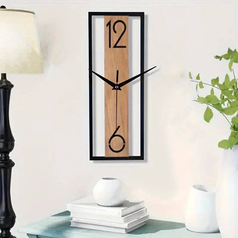 Huis Van Merken - Wholesale Wall Clock - Wood Grain Wall Clock - Rectangular, Home & Office Decor3