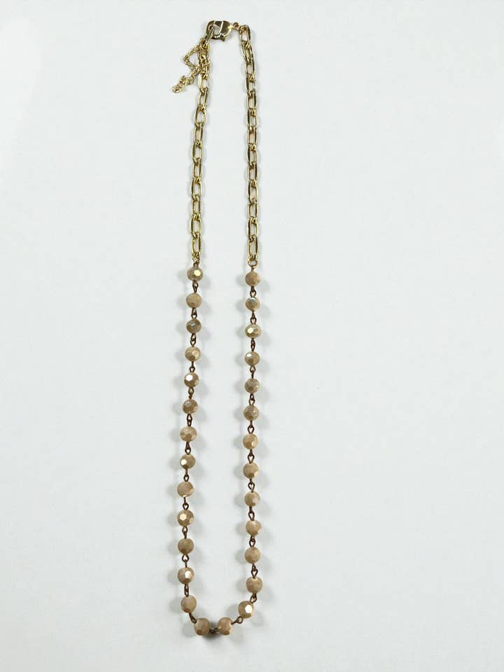 26" Thick Paper Chain with Ivory Necklace for wholesale by Ava Capri