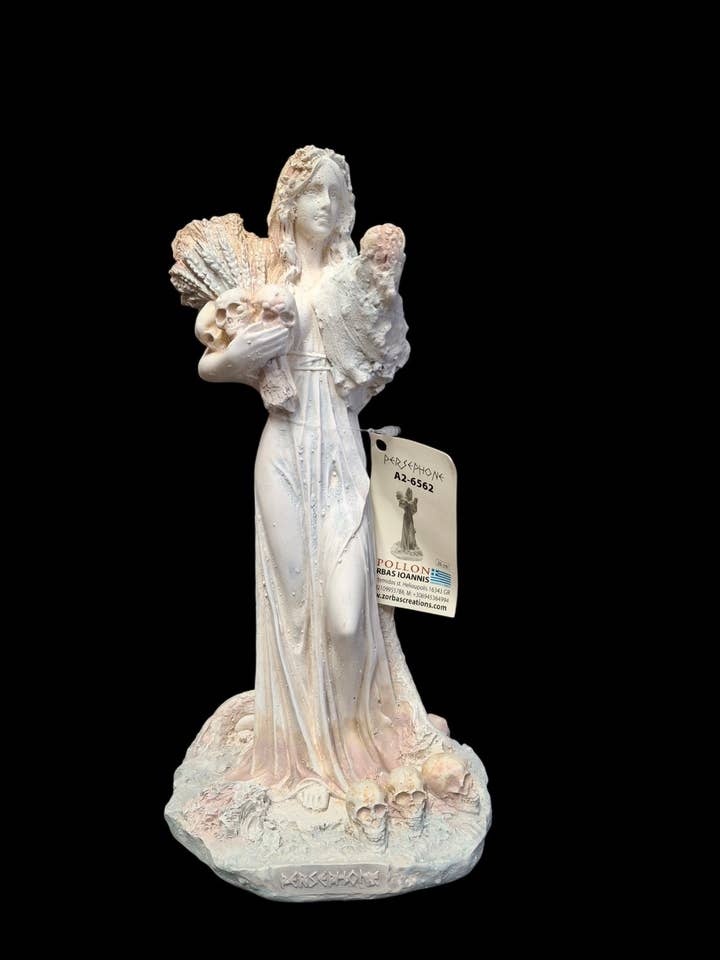 Statue en albâtre de Perséphone – Déesse des Enfers et du Printemps (10,5”) pour la vente par 2 Greeks Inc