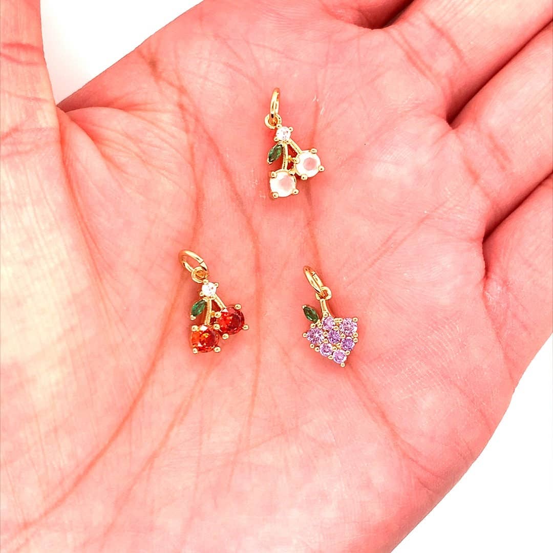The Bead Bazaar - Wholesale Individual Charm/Pendant - Small Colorful Fruit Charms, Strawberry Charm, Tiny Pineappl7