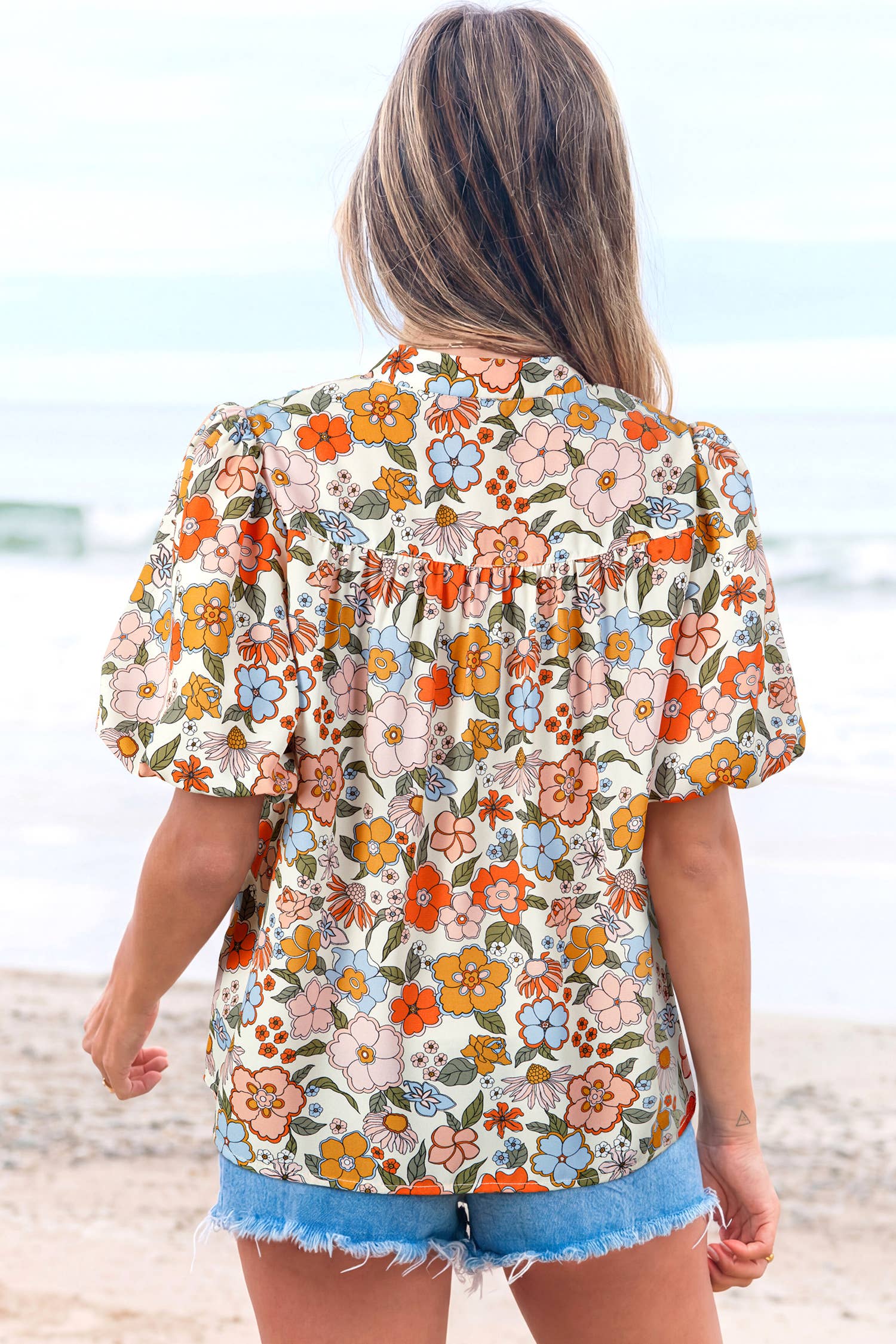 fashionworks - Wholesale Blouse - Women's - Summer Fashion Crochet Boho Half Sleeve Floral Blouse (S-4X)3