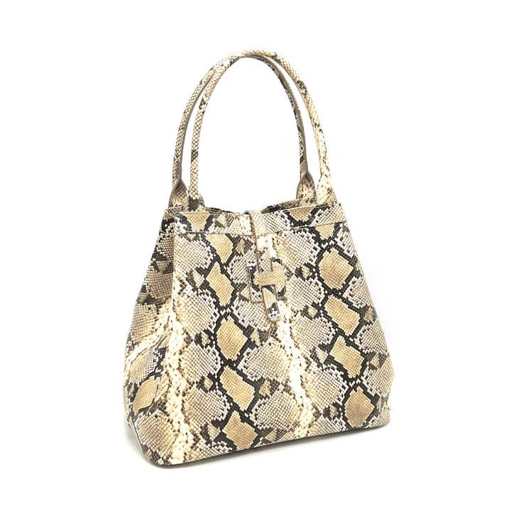 Äkta läderväska med ormmönster för kvinnor, tillverkad i Italien, art. 112674 för wholesale av Suie Valentini srl