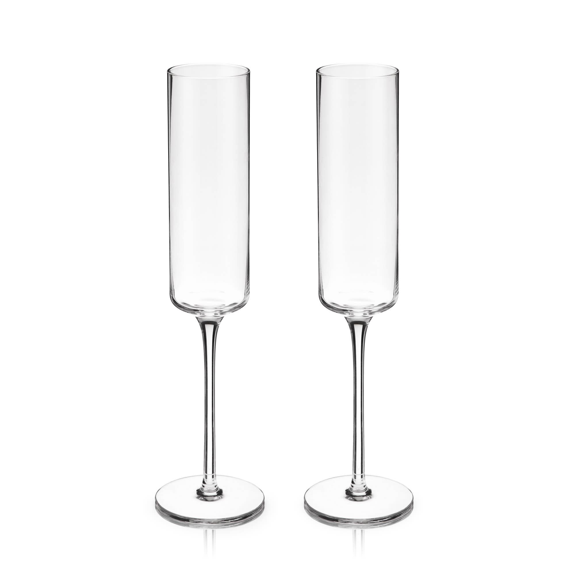 Viski - Wholesale Champagne Flute - Laurel Crystal Champagne Flutes Set of 22