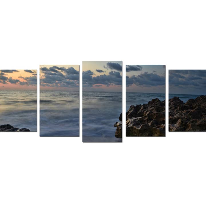 Ready2hangart, Inc. - Wholesale Gallery Wall Set - Doherty 'Rocky Sunset' 5-piece Canvas Wall Art Set1