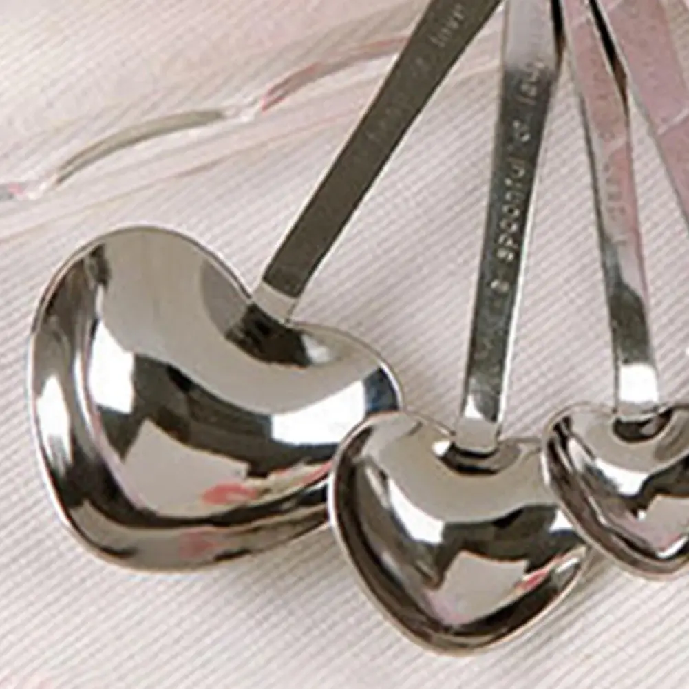 Magnifique Hearts - Wholesale Measuring Spoon - Heart-Shaped Stainless Steel Measuring Spoons - 4-Pc Tea Set1