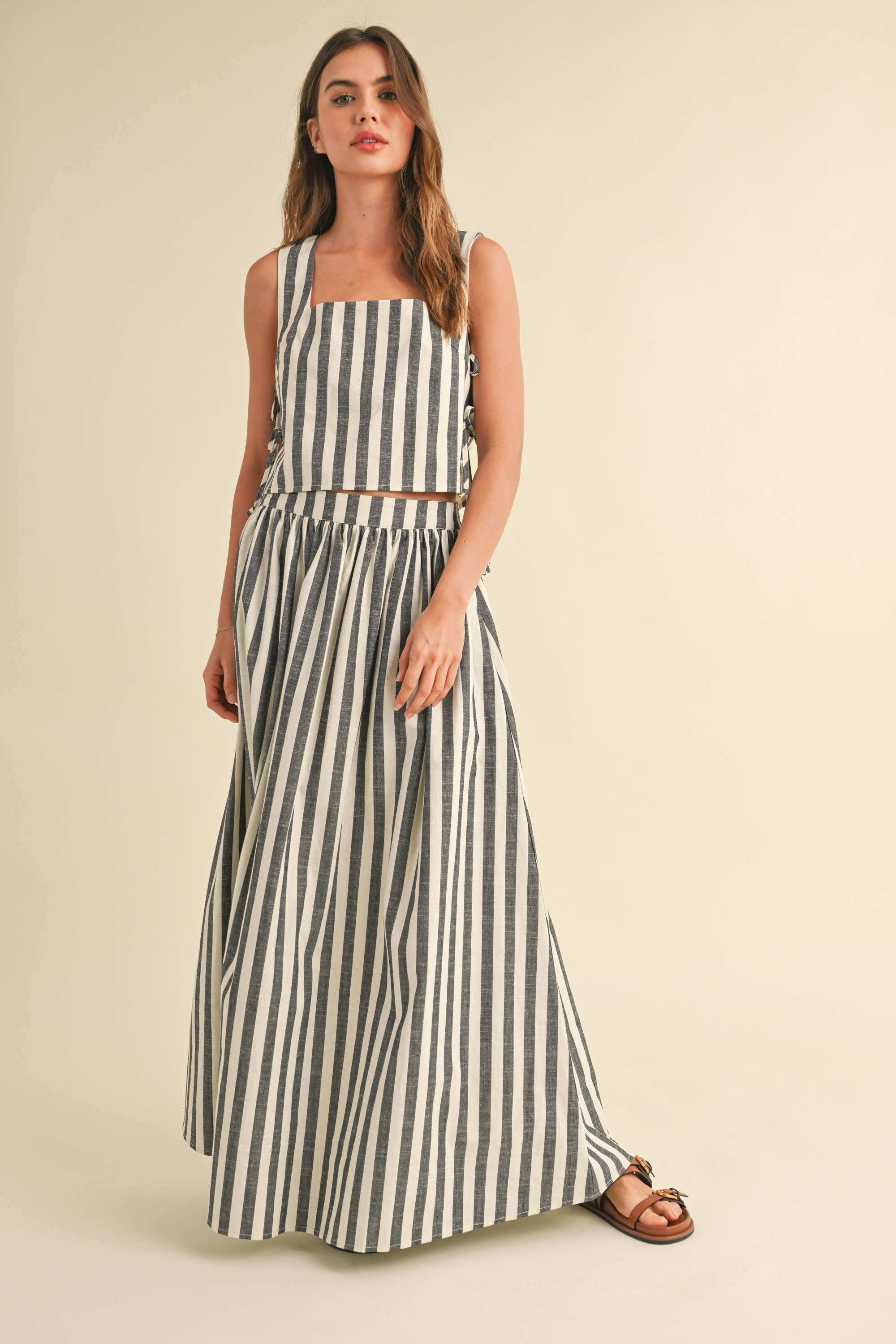 MIOU MUSE - Wholesale Tank Top - Women's - T4707ST   STRIPE PATTERN TIE ON THE SIDE TOP8