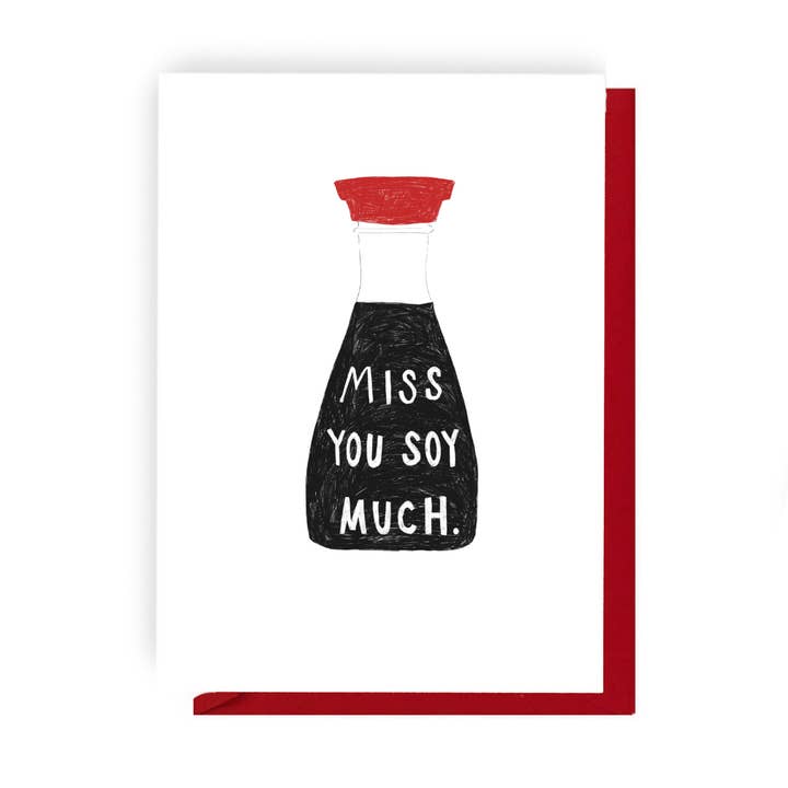 Miss You Soy Much - Blank A6 Love Card for wholesale by Olive and Clive