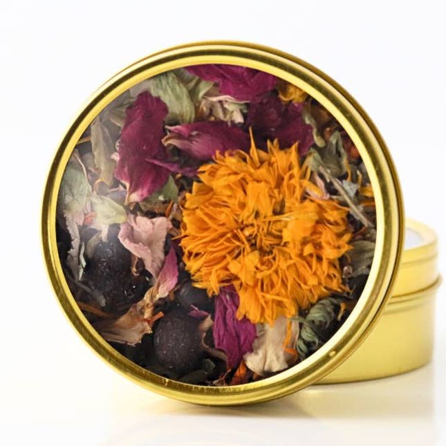 Wild Flower Facial Steam | Single Serving Gold Tin for wholesale by Blooming Wild Botanicals
