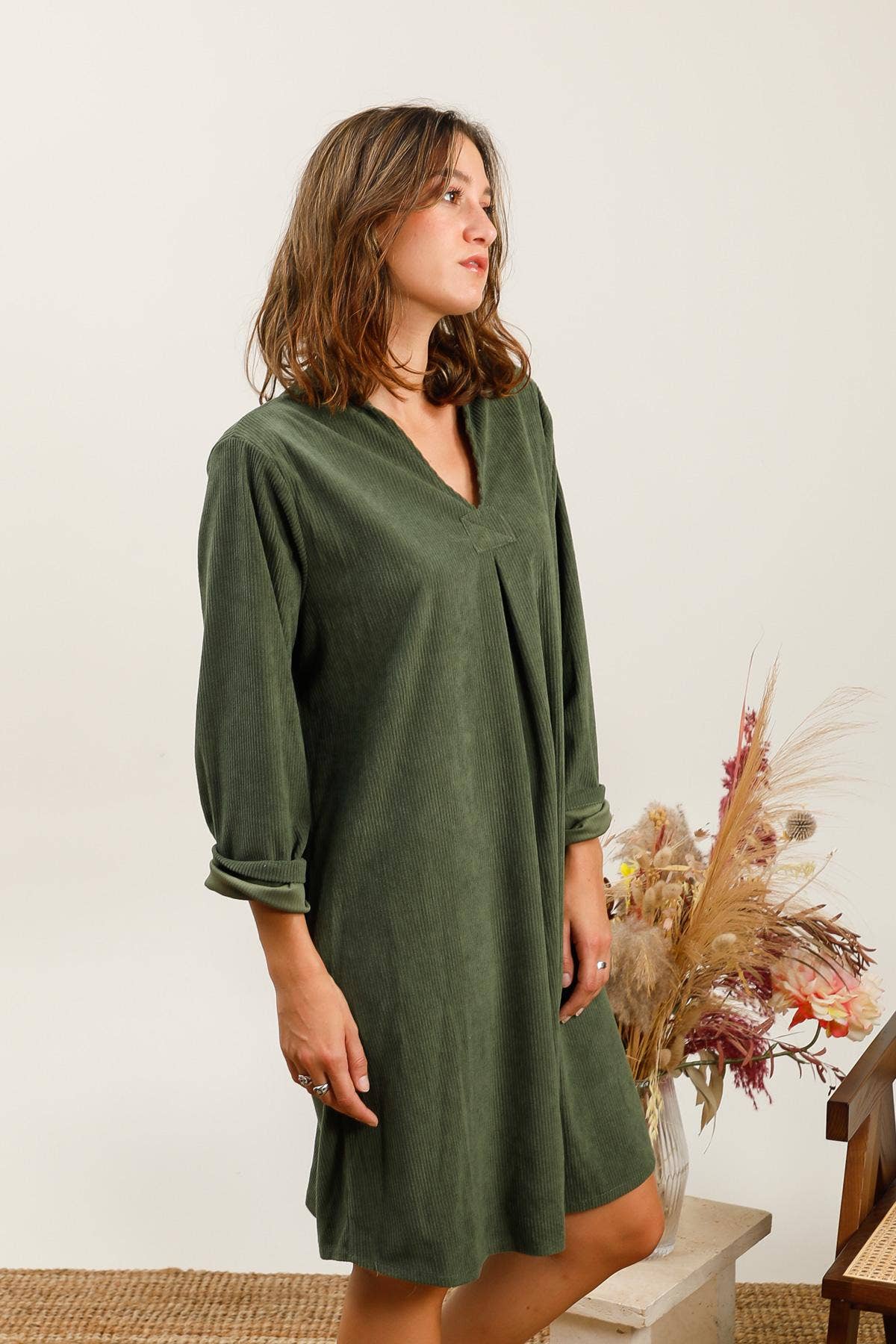 la maison des fibres naturelles - Wholesale Dress - Women's - Ribbed dress 8216 5% Elastane 20% Cotton 75% Polyester3