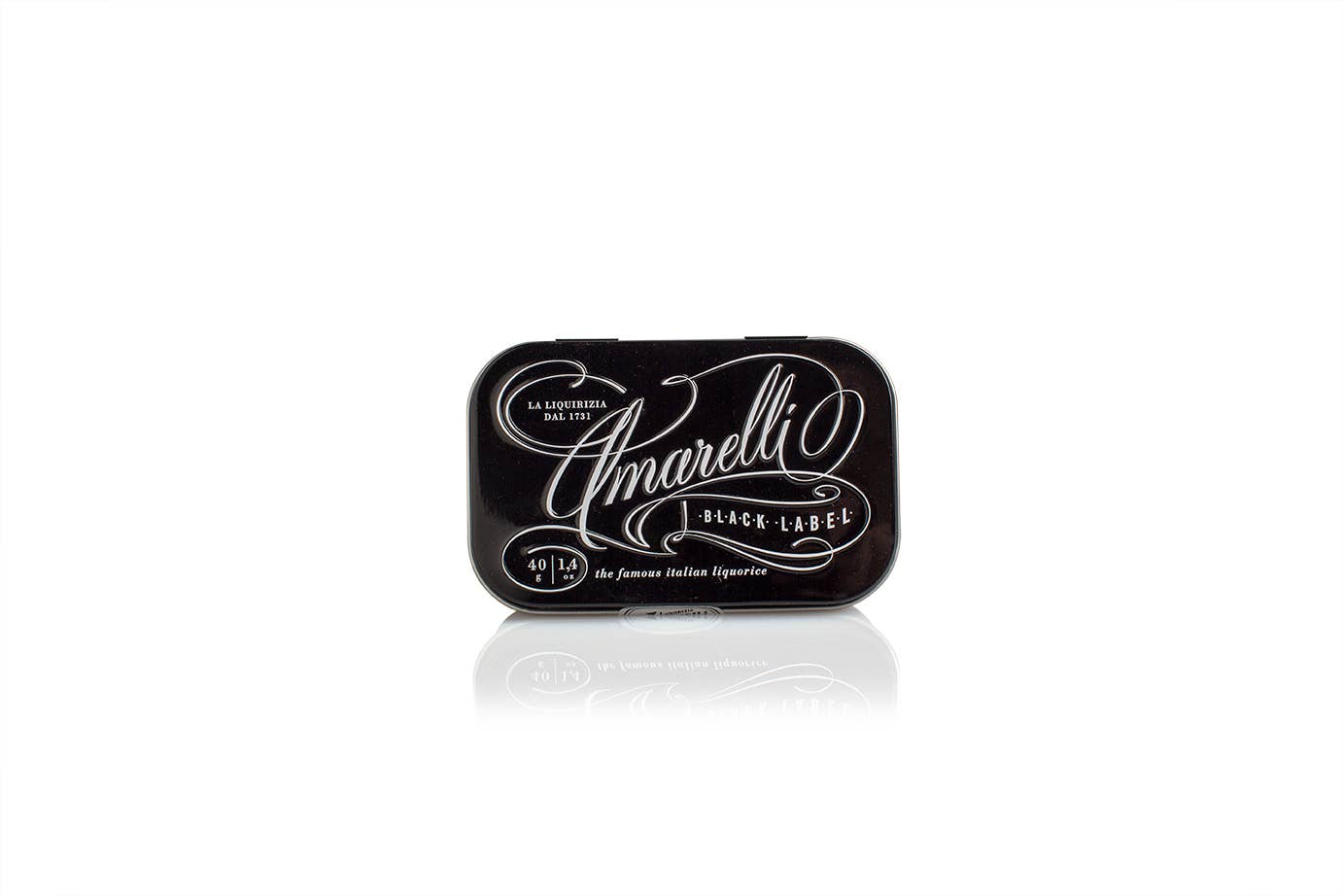 Amarelli Fabbrica Di Liquirizia - Wholesale Licorice - BLACK LABEL 40g tin - Pure Licorice Made in Italy1