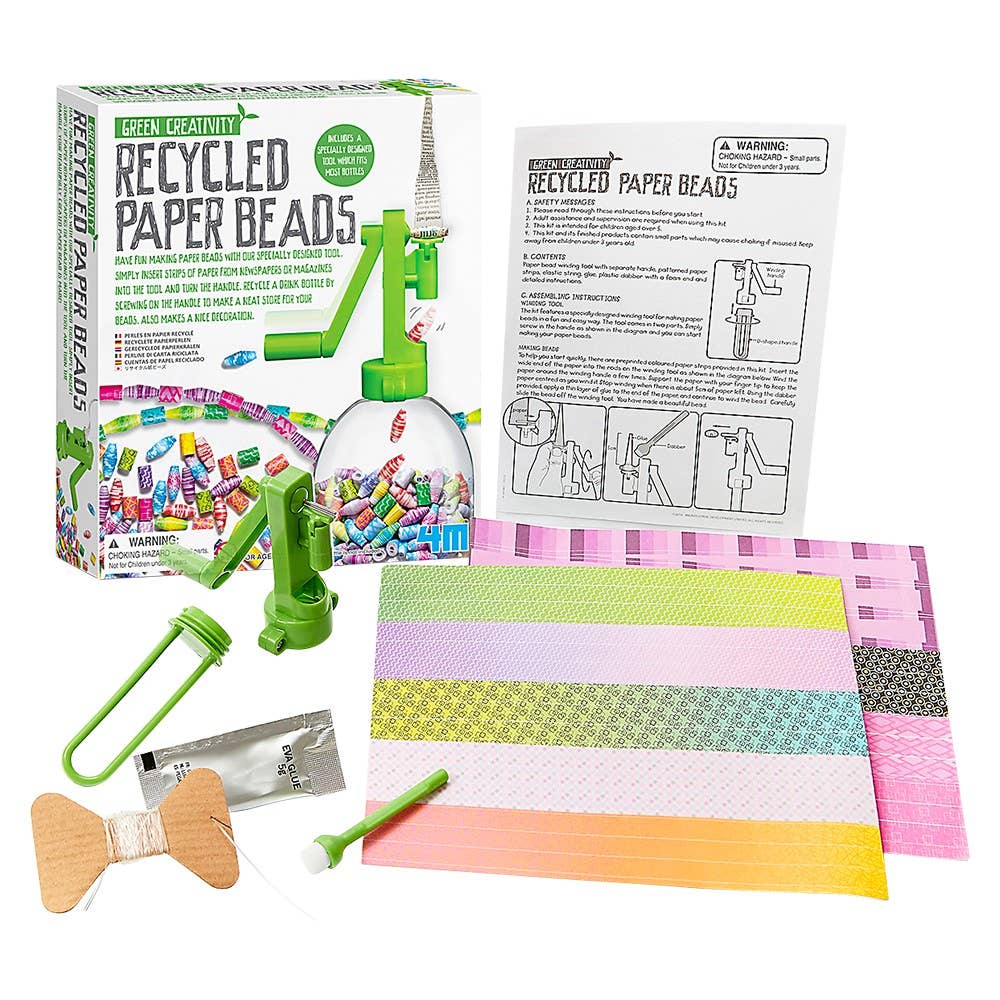 The Toy Network - Wholesale DIY Craft Kit - Kids - Green Creativity/Recycled Paper Beads2