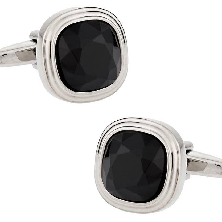 Jet Black Crystal manchetknopen voor wholesale door Cuff-Daddy