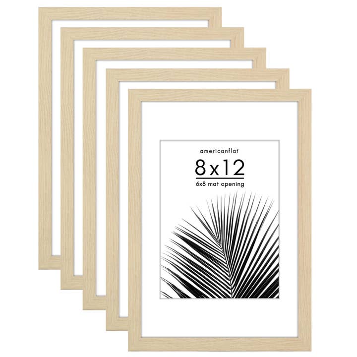 Americanflat - Wholesale Picture Frame - Americanflat 5 Pack Picture Frames With Mat Plexiglass Cover112