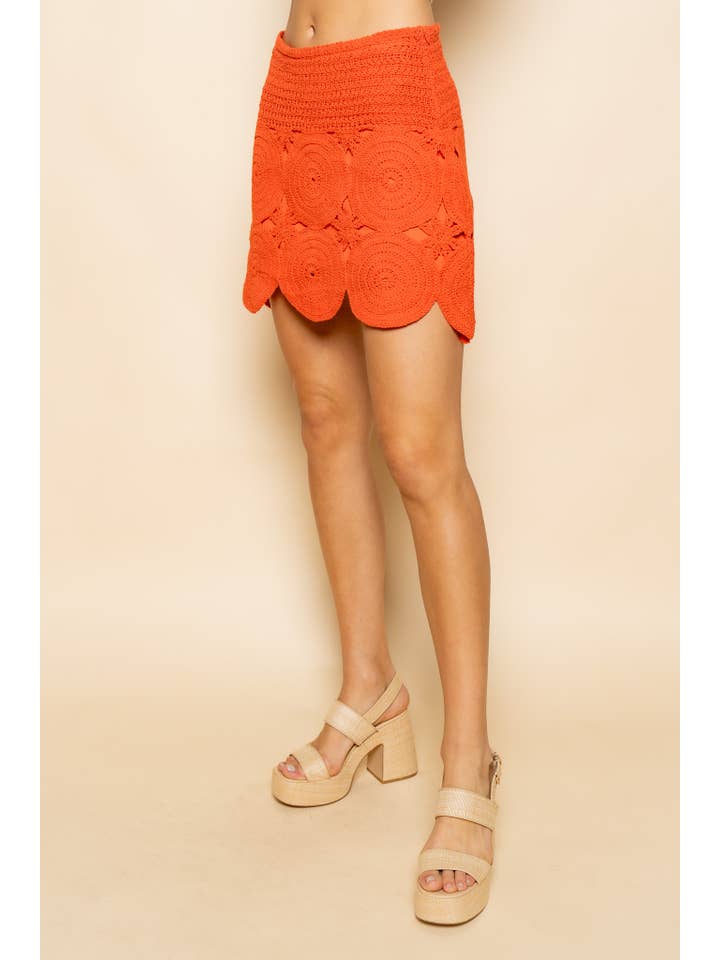 Fore Collection – Großhandel Rock – Damen – RESORT SOMMER CHIC CIRCLE HÄKEL-MINIROCK-SI4319FO13