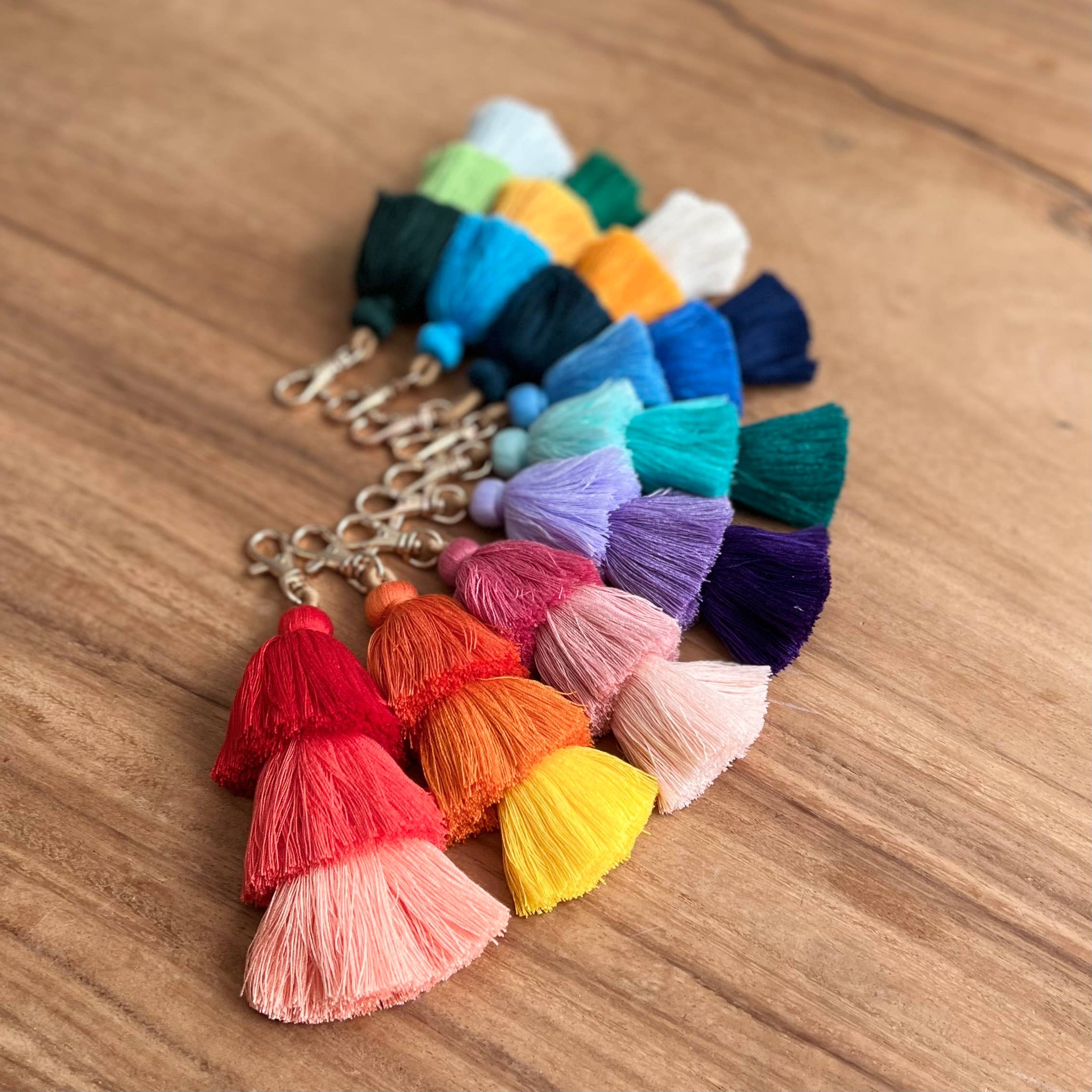 Palmy Pineapple - Wholesale Keychain - Women's - 3 Tiered Large Ombre Tassel with Clasp21