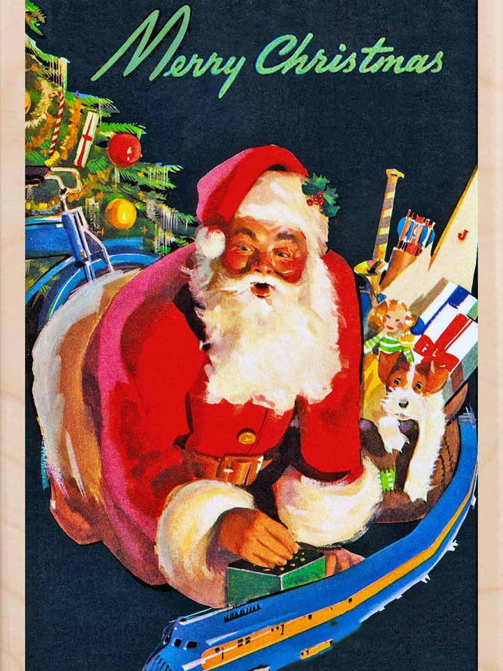 Merry Christmas - Eco-friendly Christmas cards & magnets for wholesale by THE WOODEN POSTCARD COMPANY