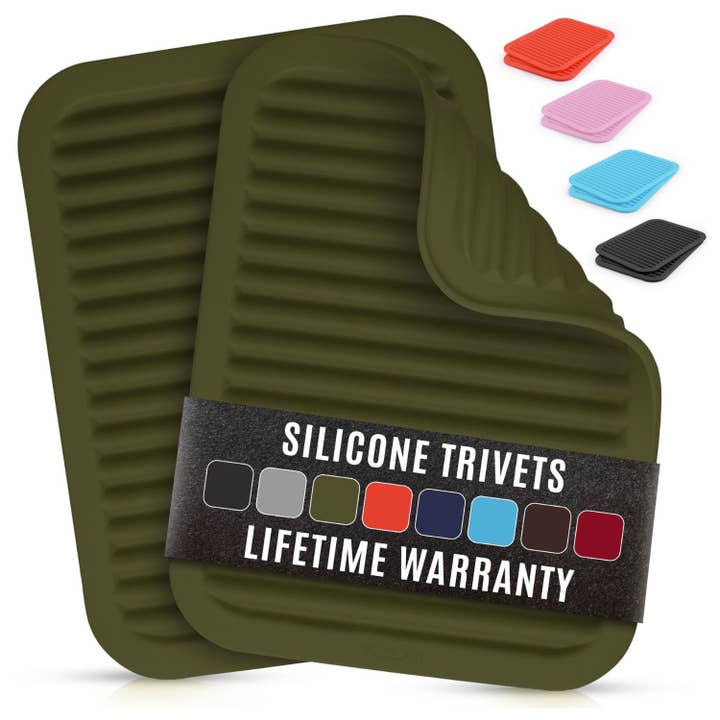 2-Pack 9"x12" Silicone Trivets –Heat-Resistant Non-Slip Pads for wholesale by Zulay Kitchen