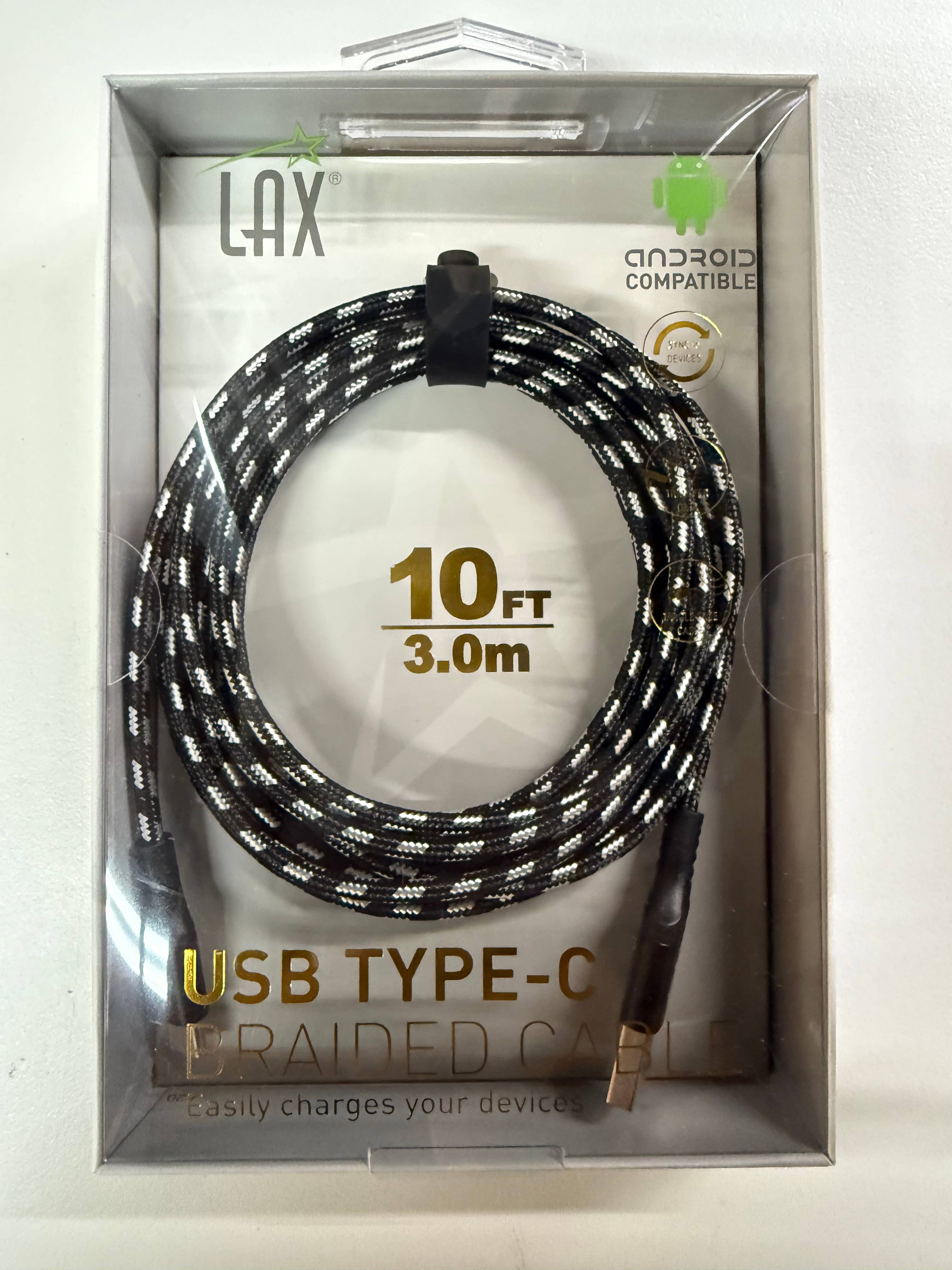 LAX Gadgets - Wholesale Charging Cable - Fast Charging USB-C Cables for Android/iPhone—Retail Pack1