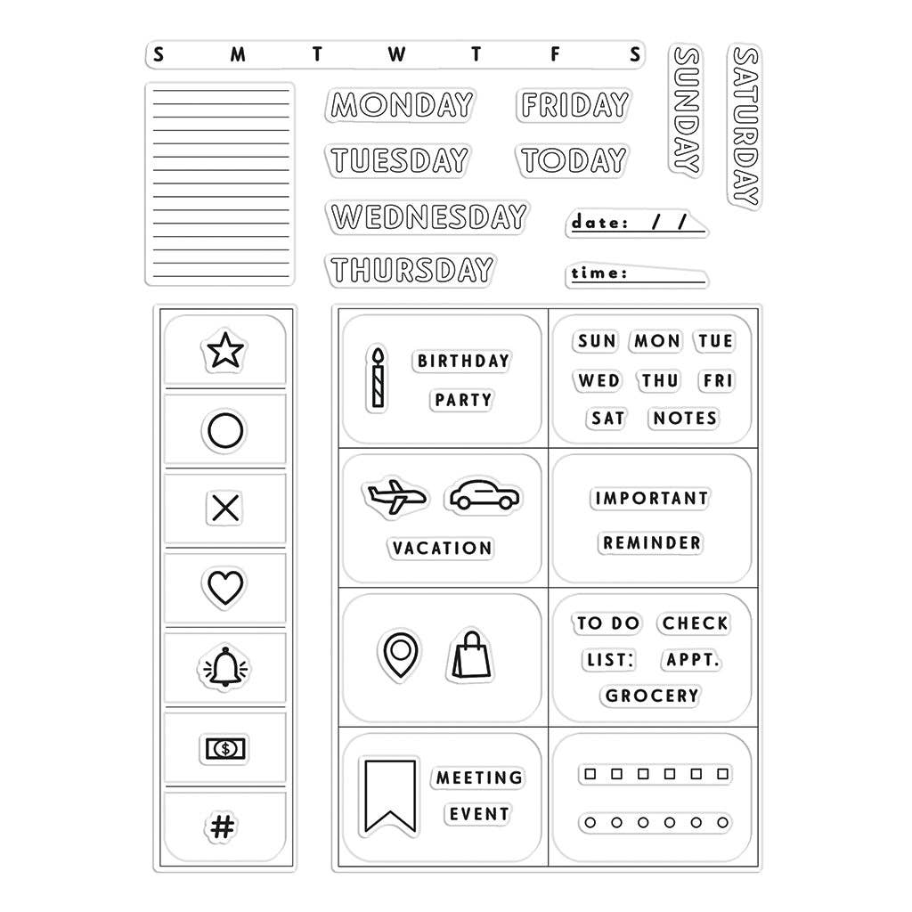 Hero Arts + Spellbinders Wholesale - Wholesale Planner - Hero Arts Weekly Planner Clear Stamps0