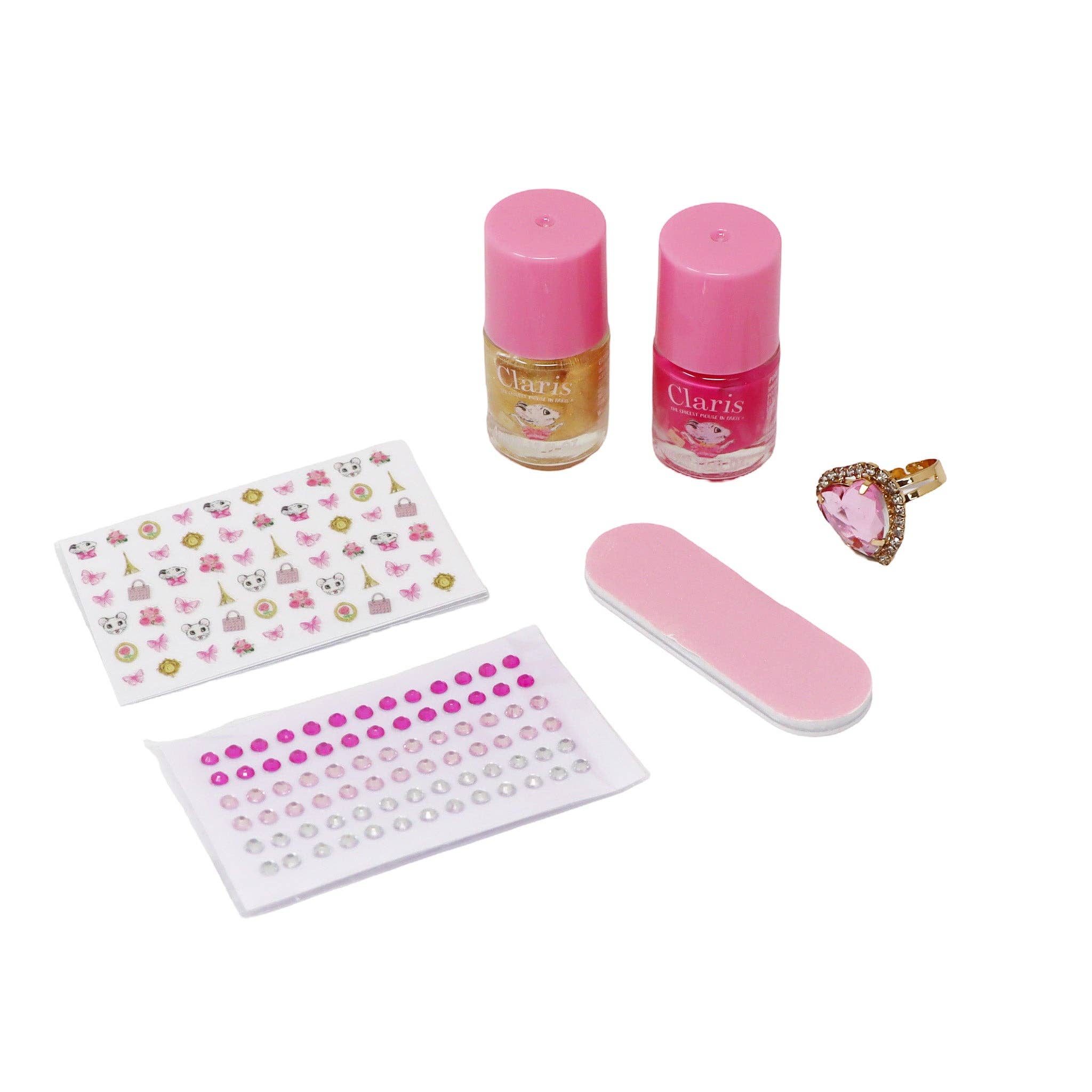 Pink Poppy USA - Vente Vernis à ongles – enfant - Claris la souris la plus chic de Paris Coffret Cadeau Ongles | Lot de 12