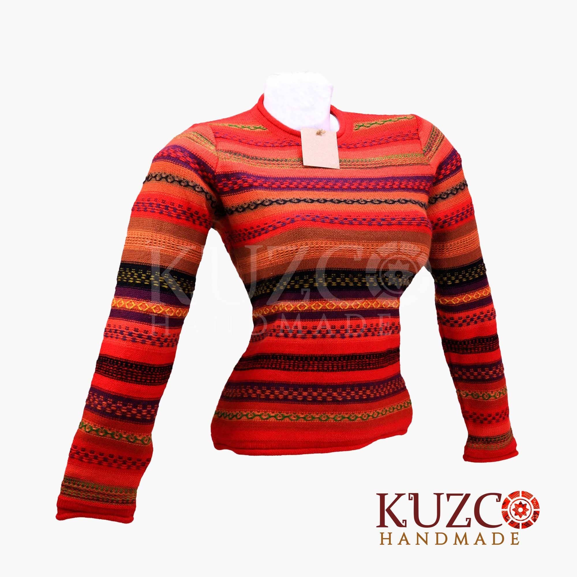 KuzcoHandmade – Großhandel Strickpullover – Damen – Rustikaler, weicher, warmer, bunter peruanischer Alpakawolle7