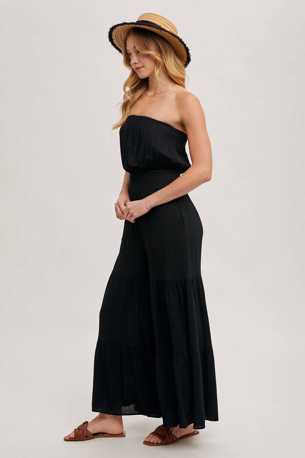 Bluivy – Engroshandel Jumpsuit - Dame – Smocket, lagdelt buksedragt med brede ben11