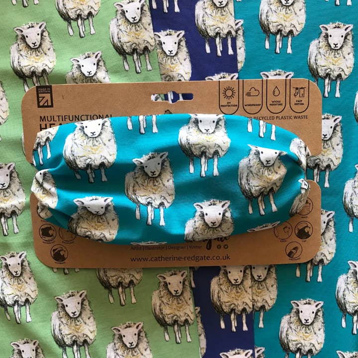 Sheep Multi-Functional Head & Neckwear - scarf tube for wholesale by Catherine Redgate: Illustrator