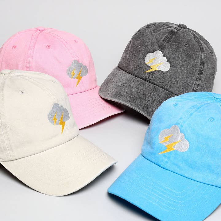 Gorra de béisbol bordada con forma de rayo para venta al por mayor de Fashion City