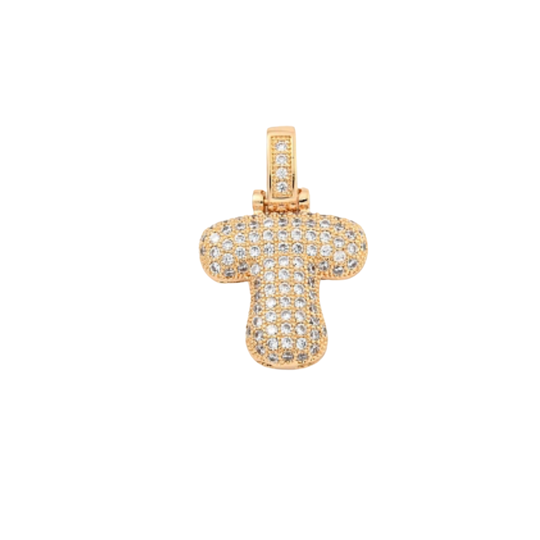 The Charm Bar Company - Wholesale Individual Charm/Pendant - Light Gold Rhinestone Bubble Initial Letter | Alphabet Charm19