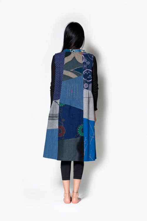 YAZA – wholesale Dress – Women's – DJ17169 Kasur Batik Dress - Blue2