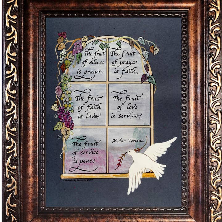 Mother Teresa Quote framed picture for wholesale by Candy Bridges Inspirational Framed Gifts and Art