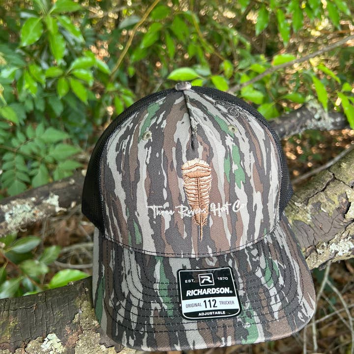 Three Rivers Hat Co. - Wholesale Trucker Hat - Unisex - Turkey Feather - Trucker Snapback - Richardson 112