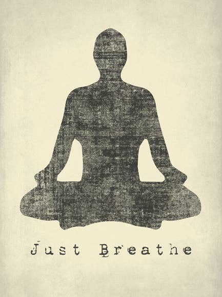 Solo respira, stampa del poster di meditazione consapevole per la vendita all'ingrosso da parte di Keep Calm Collection