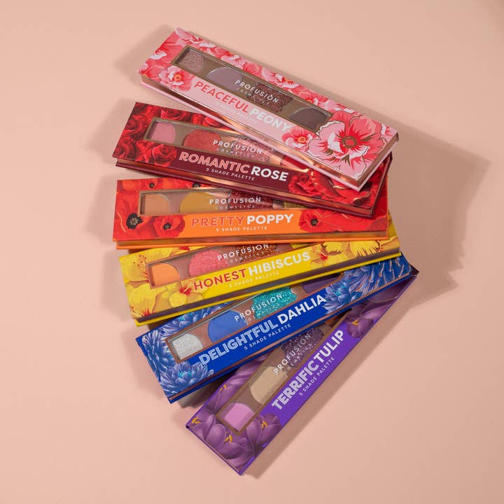 PROFUSION Blooming Hues 5 shade palette for wholesale by VIAI Beauty