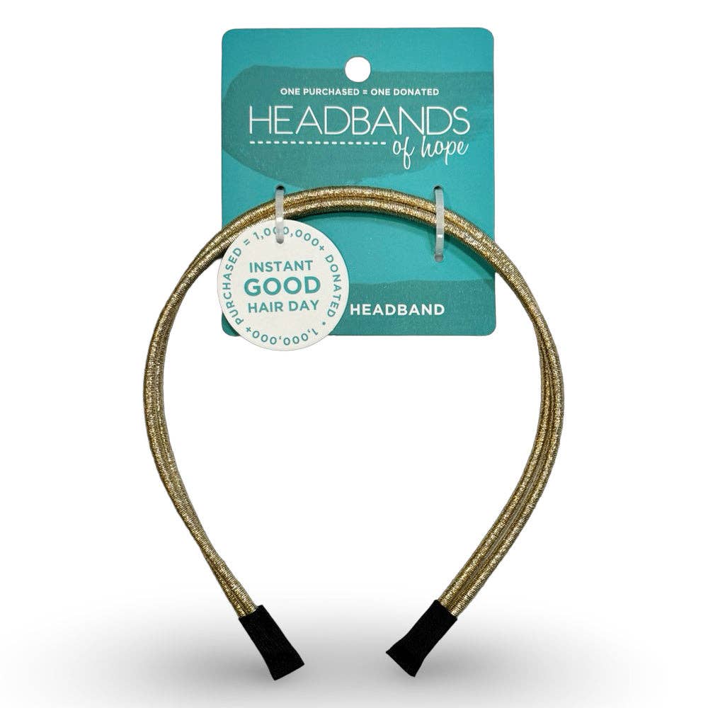 Headbands of Hope | One Purchased One Donated – wholesale Pannband - Dam – Tunt Dubbelt Pannband - Guld3