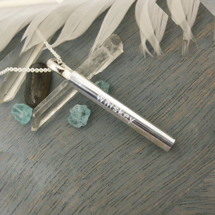 Luxe Design Jewellery - Wholesale Individual Charm/Pendant - Cylinder Urn Pendant for Cremation Ashes Sterling Silver Shiny Finish7