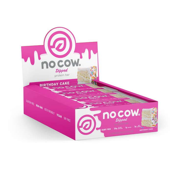 No Cow - Wholesale Snack Bar - No Cow Protein Bars, Birthday Cake, 12 Pack