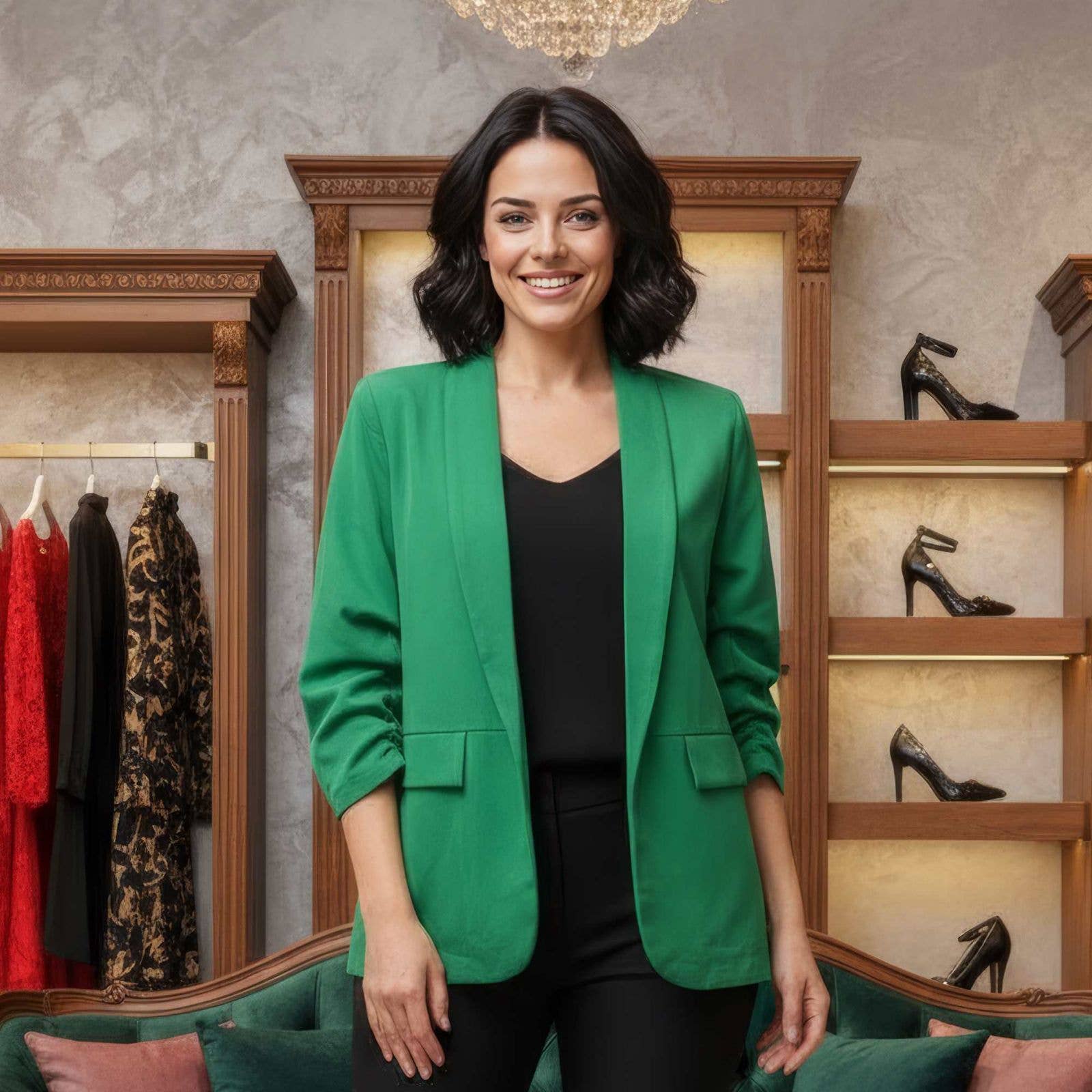 Kurt Muller - Wholesale Blazer - Dames - Oversized blazer met gerimpelde mouwen7