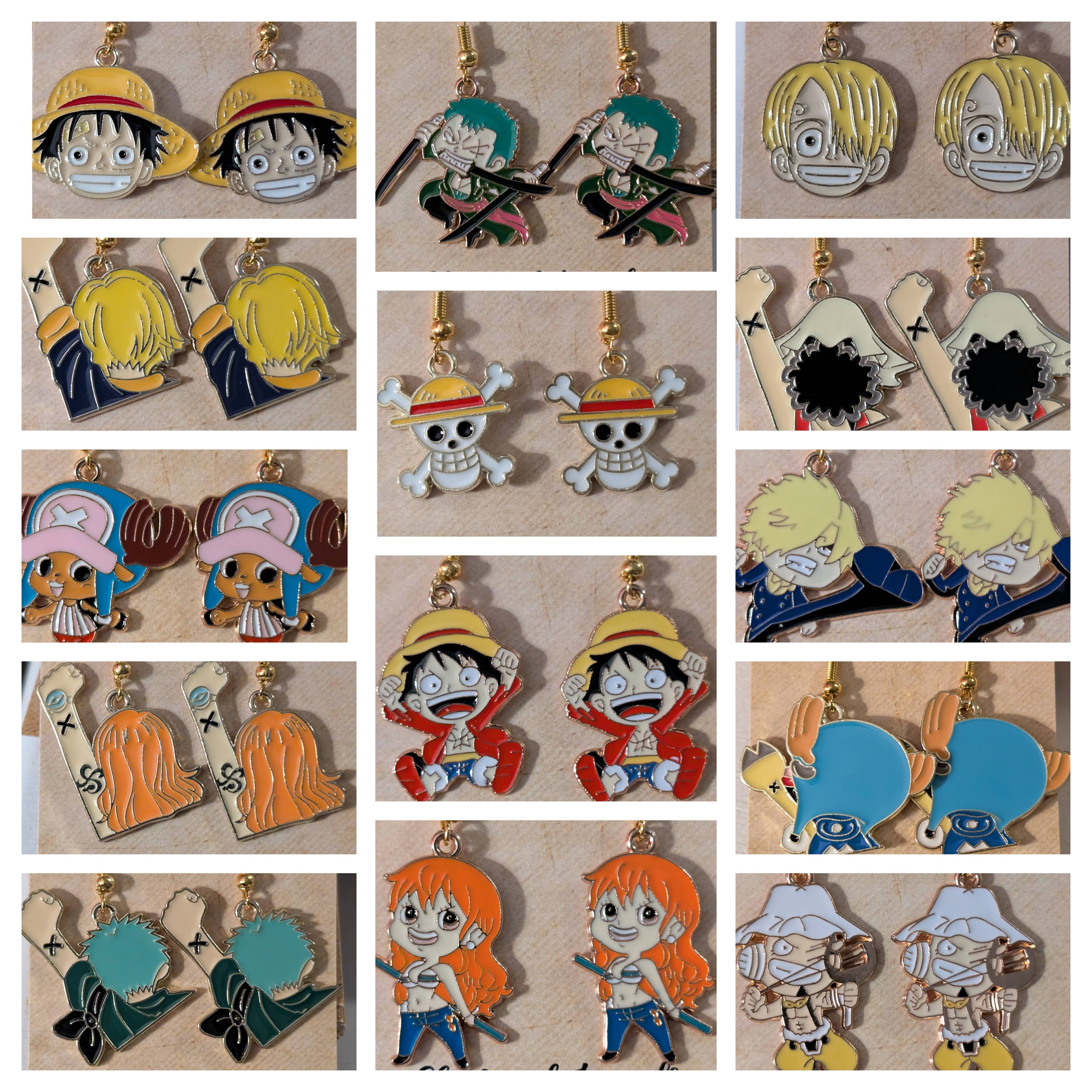 Con-Quest Crafts - Wholesale Jewelry Set - Shounen Anime Inspired Earrings, Necklaces & Zipper Pulls 35