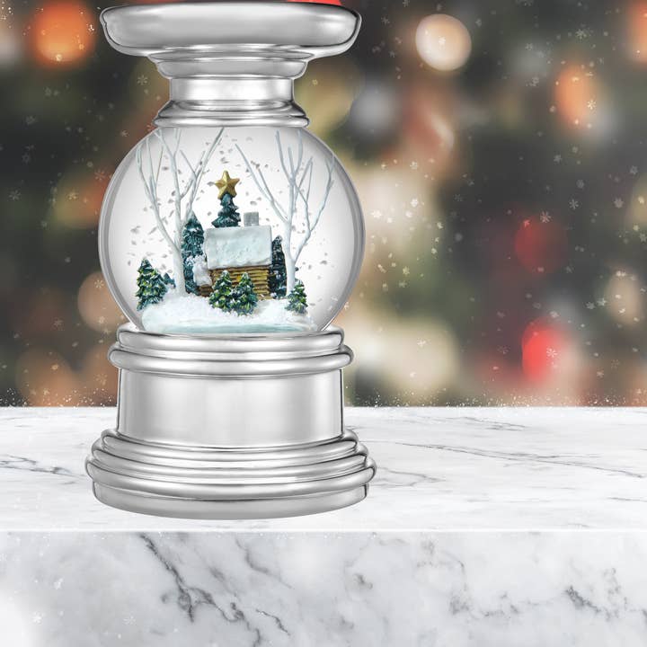 Haute Decor - Wholesale Candle Holder - Snowburst™ Snow Globe Candle Holder - Log Cabin3