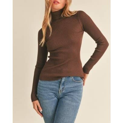 TOP PULL COL ROULÉ À MANCHES LONGUES EN MAILLE FINE TAILLE RÉGULIÈRE pour la vente par Curve Market