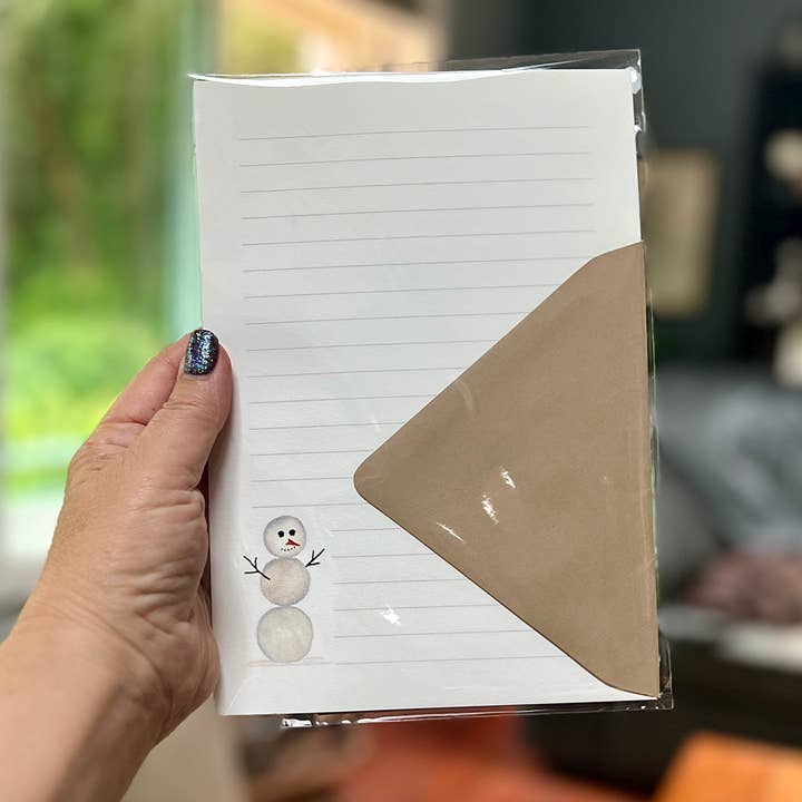 CARVED Snowman Stationery | Set of 4 for wholesale by Originals Paper Art