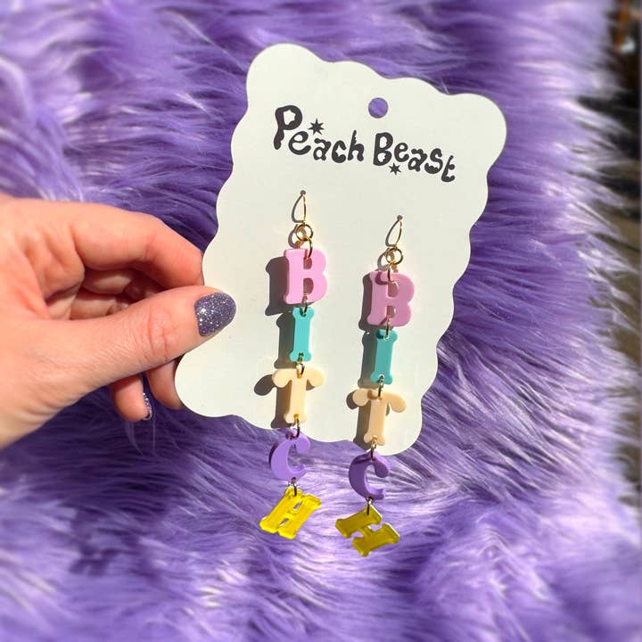 Peach Beast - Wholesale Dangle Earrings - Favorite Word Earrings