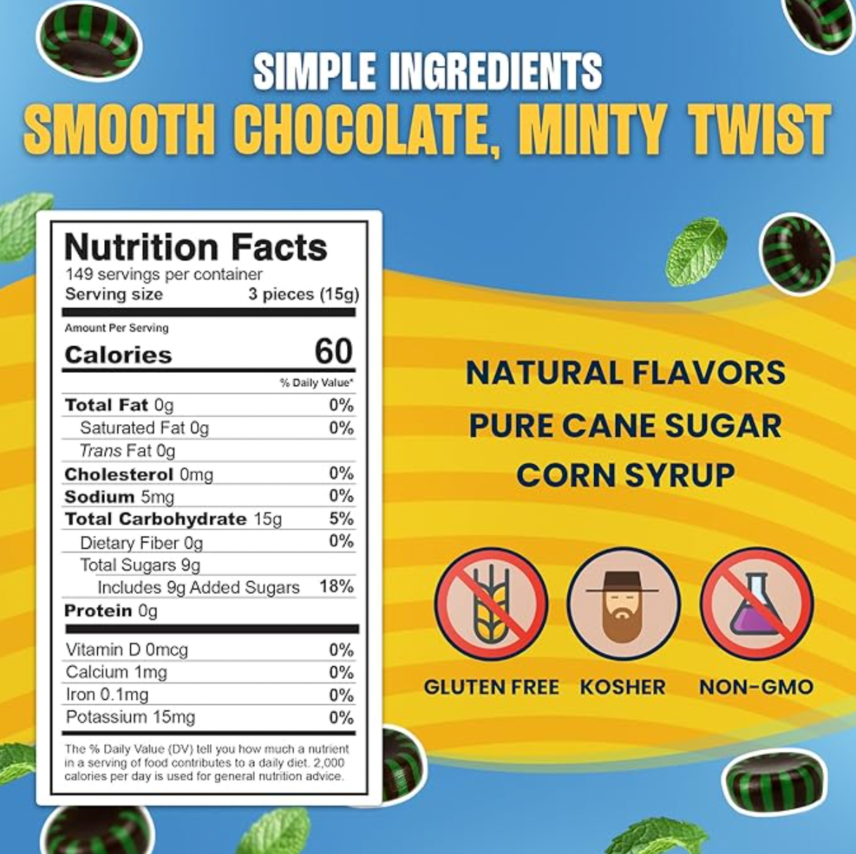 Quality Candy Company - Vente Bonbons durs - Bonbons Durs à la Menthe Chocolatée Starlight de Quality Candy - 5lb en Vrac5