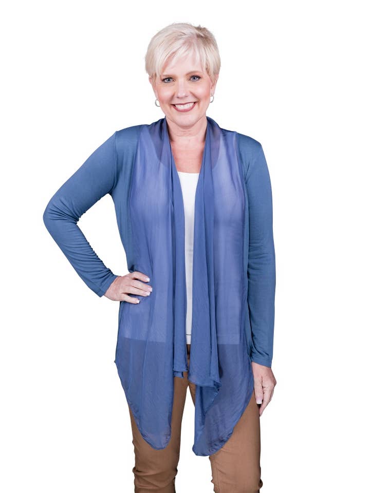 TINA Stephens Italy/Tees By Tina – wholesale Kofta - Dam – Carla Open Cardi w/Silk Trim (CLS201)35